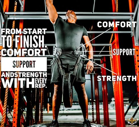 حزام غمس مرجح من Hypeletics - حزام 40 بوصة مصمم للأوزان الثقيلة يحل محل السلسلة - يحمل 300 رطل لعمليات السحب الموزونة وحزام القرفصاء - أحزمة غمس لرفع الأثقال مع سلسلة in Kuwait