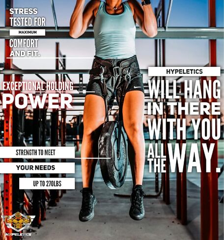 حزام غمس مرجح من Hypeletics - حزام 40 بوصة مصمم للأوزان الثقيلة يحل محل السلسلة - يحمل 300 رطل لعمليات السحب الموزونة وحزام القرفصاء - أحزمة غمس لرفع الأثقال مع سلسلة in Kuwait