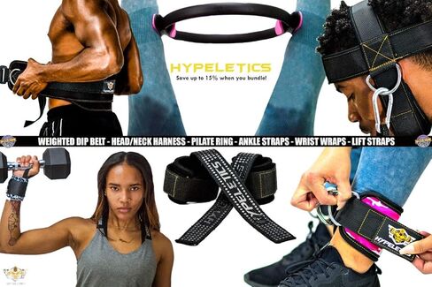 حزام غمس مرجح من Hypeletics - حزام 40 بوصة مصمم للأوزان الثقيلة يحل محل السلسلة - يحمل 300 رطل لعمليات السحب الموزونة وحزام القرفصاء - أحزمة غمس لرفع الأثقال مع سلسلة in Kuwait