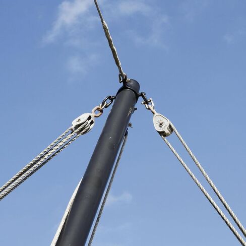 uxcell 4pcs M15 Double Pulley Block, Stainless Steel Swivel Rigging Lifting Wheel Fixed Pulley, Crane Hanging Wire Towing Wheel, Rope Cable Pulley Roller in Saudi Arabia