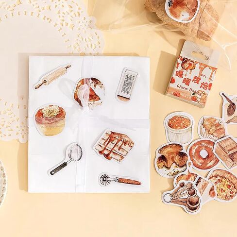 ملصقات الخبز لسكرابوكينغ، ملصقات الخبز الصغيرة الدافئة للمجلة، دفتر الملاحظات، المخطط، ملصقات الطعام اللطيفة، 45 قطعة، 1.7 × 1.7 × 0.4 بوصة، 4.5 × 4.5 × 1.2 سم in Kuwait