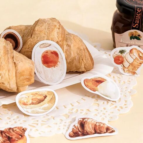 ملصقات الخبز لسكرابوكينغ، ملصقات الخبز الصغيرة الدافئة للمجلة، دفتر الملاحظات، المخطط، ملصقات الطعام اللطيفة، 45 قطعة، 1.7 × 1.7 × 0.4 بوصة، 4.5 × 4.5 × 1.2 سم in Kuwait