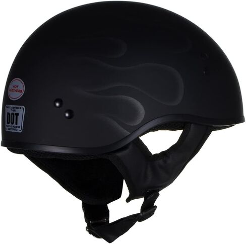 Hot Leathers Advanced Motorcycle DOT Skull Cap خوذات نصف كلاسيكية للرجال والنساء راكبي الدراجات النارية | HLT in Kuwait