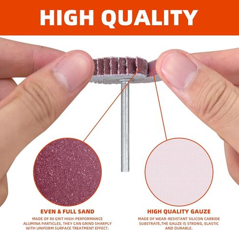 30 عبوة من أدوات الصنفرة ذات العجلات الكاشطة، 120 حبيبة 1/8 بوصة، عجلات رفرف من أكسيد الألومنيوم، أداة دوارة لطحن عجلة الصنفرة للحفر in Kuwait