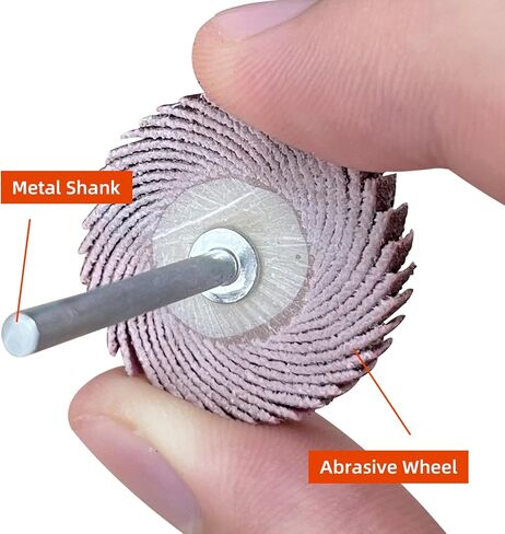 30 عبوة من أدوات الصنفرة ذات العجلات الكاشطة، 120 حبيبة 1/8 بوصة، عجلات رفرف من أكسيد الألومنيوم، أداة دوارة لطحن عجلة الصنفرة للحفر in Kuwait