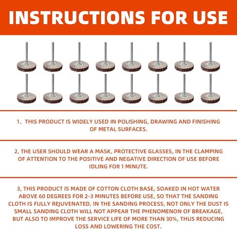 30 عبوة من أدوات الصنفرة ذات العجلات الكاشطة، 120 حبيبة 1/8 بوصة، عجلات رفرف من أكسيد الألومنيوم، أداة دوارة لطحن عجلة الصنفرة للحفر in Kuwait