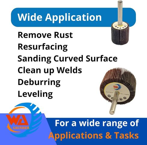 WA 12PACK 1-1/2''x1''x1/4" inch High-Performance Durable Mounted Flap Wheel Sander Set, Assorted Grit 4x40#, 4x60#, 4x80#, Aluminum Oxide Sanding Flap Wheels with 1/4" Shank for Drill/Die Grinder in Saudi Arabia