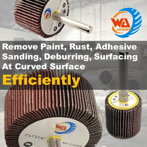 WA 12PACK 1-1/2''x1''x1/4" inch High-Performance Durable Mounted Flap Wheel Sander Set, Assorted Grit 4x40#, 4x60#, 4x80#, Aluminum Oxide Sanding Flap Wheels with 1/4" Shank for Drill/Die Grinder in Saudi Arabia