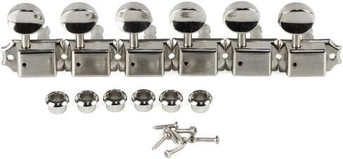 IKN Guitar Tuning Pegs 6-in-line Nickel Guitar Tuners Machine Heads Tuning Pegs Keys Set Fit Fender Strat/Tele Style Guitar Part in Saudi Arabia