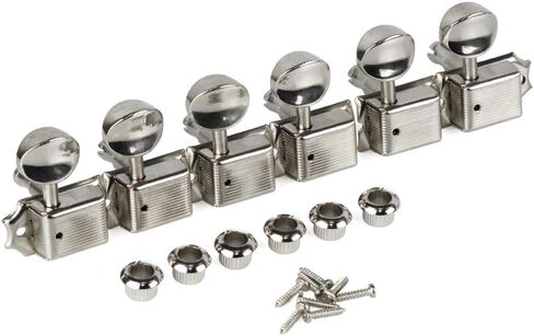 IKN Guitar Tuning Pegs 6-in-line Nickel Guitar Tuners Machine Heads Tuning Pegs Keys Set Fit Fender Strat/Tele Style Guitar Part in Saudi Arabia