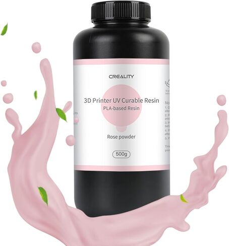 Creality Plant-Based 3D Printer Resin UV-Curing 3D Resin with High Precision Low Odor Quick Curing Excellent Fluidity PLA-Based Resin for LCD 3D Printers Rose Powder 500g (1.1lbs) in Saudi Arabia