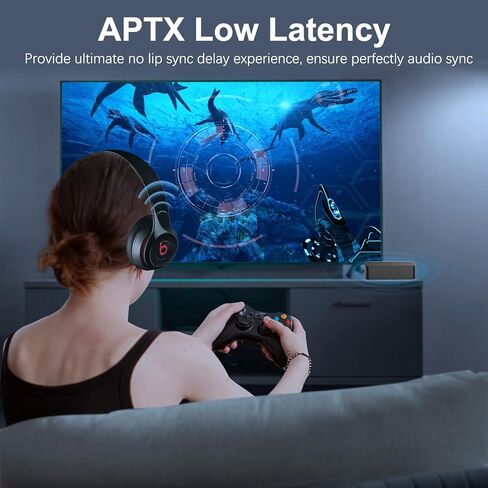 جهاز إرسال بلوتوث بصري 5.0 للتلفزيون مع التحكم في مستوى الصوت وزمن الوصول المنخفض، (بصري، AUX، محوري، فتحة بطاقة TF) زوج محول صوت بلوتوث Toslink مع سماعة رأس BT - مصدر طاقة USB in Kuwait