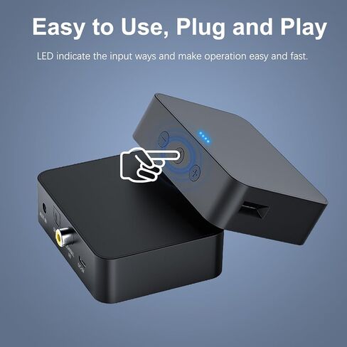 جهاز إرسال بلوتوث بصري 5.0 للتلفزيون مع التحكم في مستوى الصوت وزمن الوصول المنخفض، (بصري، AUX، محوري، فتحة بطاقة TF) زوج محول صوت بلوتوث Toslink مع سماعة رأس BT - مصدر طاقة USB in Kuwait