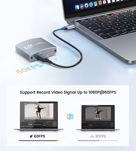 بطاقة التقاط فيديو MOYOON 4K HDMI مع حلقة ميكروفون HDMI، بطاقة التقاط ألعاب 1080P 60FPS للبث المباشر، بطاقة التقاط HDMI مع نينتندو سويتش، PS4/5 PC، Xbox One in Kuwait