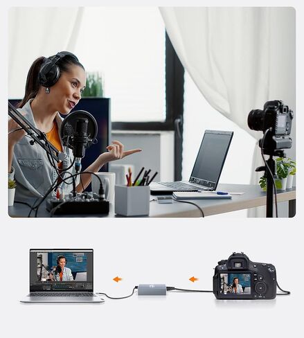 بطاقة التقاط فيديو MOYOON 4K HDMI مع حلقة ميكروفون HDMI، بطاقة التقاط ألعاب 1080P 60FPS للبث المباشر، بطاقة التقاط HDMI مع نينتندو سويتش، PS4/5 PC، Xbox One in Kuwait