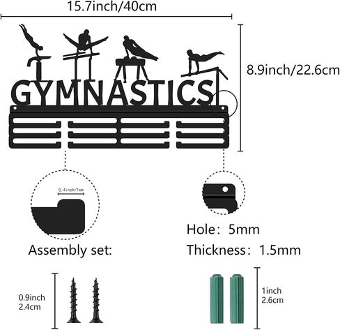 CREATCABIN Running Medal Hanger Display Sports Medal Holder Over 60+ Medals Award Iron Holder Rack Frame Wall Mounted Hanging for Medalist Runner Gymnastics Marathon Athlete Gift 15.7 x 5.9 Inch in Kuwait