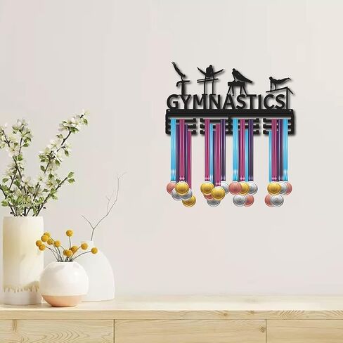 CREATCABIN Running Medal Hanger Display Sports Medal Holder Over 60+ Medals Award Iron Holder Rack Frame Wall Mounted Hanging for Medalist Runner Gymnastics Marathon Athlete Gift 15.7 x 5.9 Inch in Kuwait