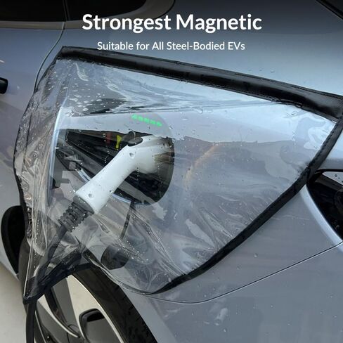 غطاء منفذ شاحن Ecogenix EV [حماية من جميع الأحوال الجوية] غطاء منفذ شاحن EV مغناطيسي، غطاء قابس شاحن السيارة الكهربائية، مطر ثلجي شتوي مقاوم للماء في الهواء الطلق، مناسب لجميع المركبات الكهربائية ذات الهيكل الفولاذي in Kuwait