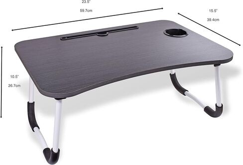 BloxBerry Collapsible Lap Desk - Black Bed Laptop Table, Cup Holder, Storage Tray, Tablet Slot - Work from Home & Online Learning in Saudi Arabia
