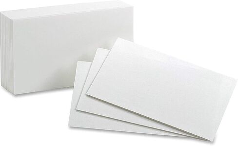 1InTheOffice بطاقات الفهرس 5x8 فارغة، بطاقة فلاش، بطاقات ملاحظات غير مسطرة 5x8، أبيض، 300 حزمة in Saudi Arabia