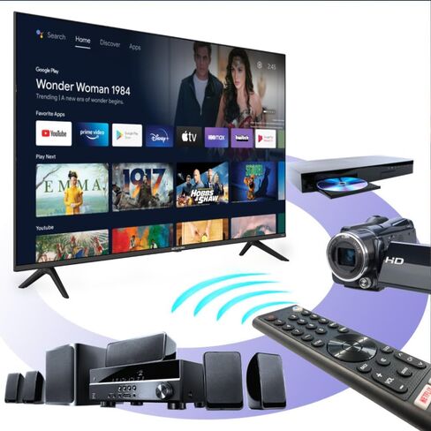 تلفزيون Sceptre الذكي مقاس 55 بوصة بدقة 4K UHD من Google مع جهاز تحكم عن بعد صوتي HDR ومساعد Google المدمج في Chromecast، سلسلة A باللون الأسود 2023 in Kuwait