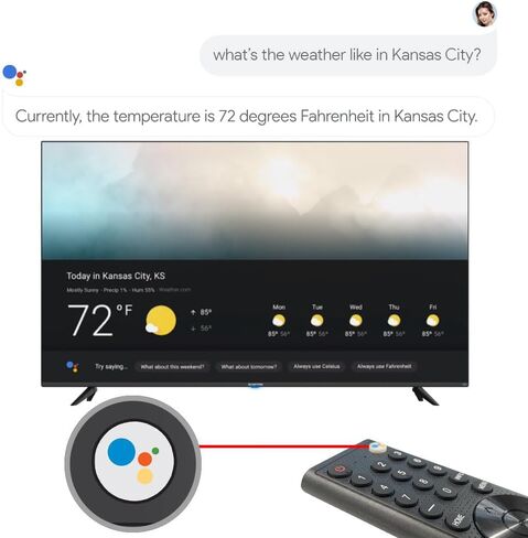 تلفزيون Sceptre الذكي مقاس 55 بوصة بدقة 4K UHD من Google مع جهاز تحكم عن بعد صوتي HDR ومساعد Google المدمج في Chromecast، سلسلة A باللون الأسود 2023 in Kuwait