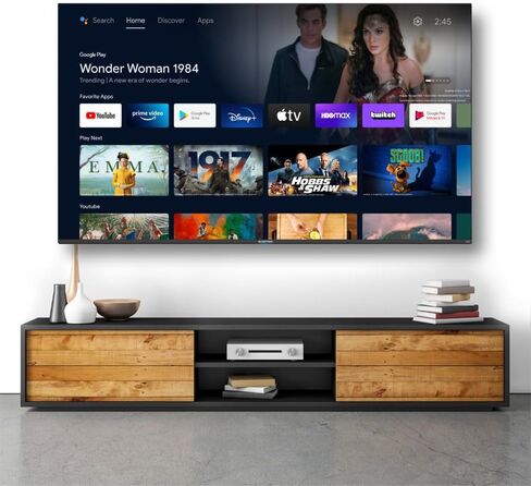 تلفزيون Sceptre الذكي مقاس 55 بوصة بدقة 4K UHD من Google مع جهاز تحكم عن بعد صوتي HDR ومساعد Google المدمج في Chromecast، سلسلة A باللون الأسود 2023 in Kuwait