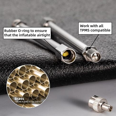 Frienda 9 Pieces Valve Stem Extenders Dually Valve Stem Extenders 45 90 135 Degree Metal Valve Stem Extenders Universal Valve Stem Extensions for Truck RV Motorhome Pickup (Simple Style,5.91 Inches) in Saudi Arabia