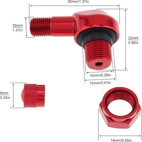 Windance 2pcs Motorcycle Wheel Tire Tubeless Valve Stems,Aluminum Alloy 90 Degree Angle Valve Air Stems in Saudi Arabia