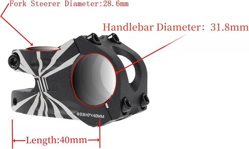 TODOT Mountain Bike Stem 31.8/25.4mm Bike Stem Short Handlebar Stem Aluminum Alloy MTB Stem for Most Bicycle,Road Bike, BMX, MTB,Track Bike,Cycling in Saudi Arabia