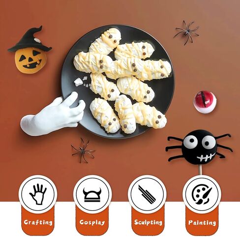 طين تشكيلي جاف بالهواء للبالغين، 500 جرام أبيض خفيف الوزن عالي الجودة سريع الجفاف من الطين الإسفنجي للحفلات التنكرية، مستلزمات الفنون والحرف اليدوية الإبداعية للبالغين مع أدوات النحت in Kuwait