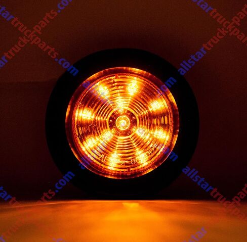 All Star Truck Parts] 2x Amber + 2x Red 2.5" 12 Led Round Side Marker Clearance Lights Grommet Flush Mount, Sealed Truck Trailer with Reflex Lens, IP67 Waterproof- Super Bright DOT SAE P2 FMVSS 180 in Saudi Arabia