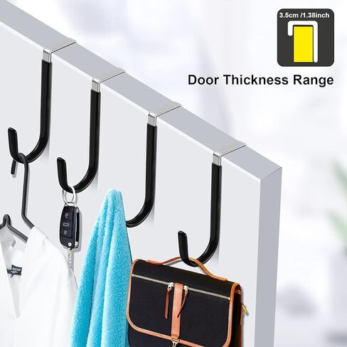 FLOWRALiKI Over The Door Hook, 6 Pack Door Hooks for Hanging Clothes, Towels, Coats, and More in Kuwait