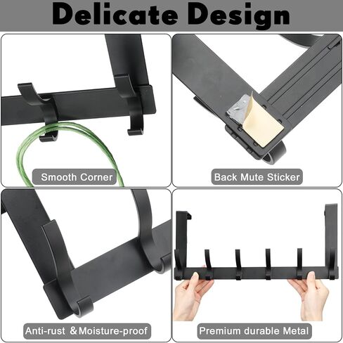 Kenning 3 Pack Over The Door Hook Hanger Over The Door Towel Rack Coat Rack Heavy Duty Door Coat Hanger with 6 Hooks for Hanging Clothes, Coats, Towels, Back of Bathroom (Black, Long) in Saudi Arabia