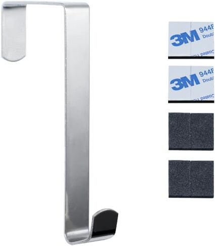 ZANQU Single Over Door Hooks, Metal Hook Organizer for Hanging Coats, Towels, Hats, Robes, Fit 1.5" to 1.75", Widened Design for Stability (4, Silver) in Saudi Arabia