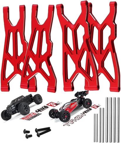 Suspension A Arms Upgrades Part for Arrma 1/8 Typhon 3S BLX 4x4, 1/10 Big Rock 3S BLX V3,4-Pack Aluminum Front Rear RC Swings Arms Hop Ups,Replace Part#AR330543 AR330540,Navy Blue in Saudi Arabia