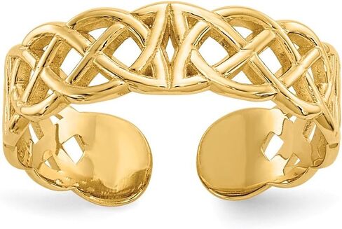 Solid 14k Yellow Gold Celtic Knot Irish Claddagh Toe Ring Adjustable in Saudi Arabia