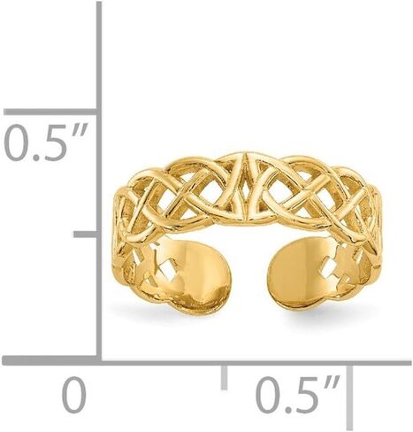 Solid 14k Yellow Gold Celtic Knot Irish Claddagh Toe Ring Adjustable in Saudi Arabia
