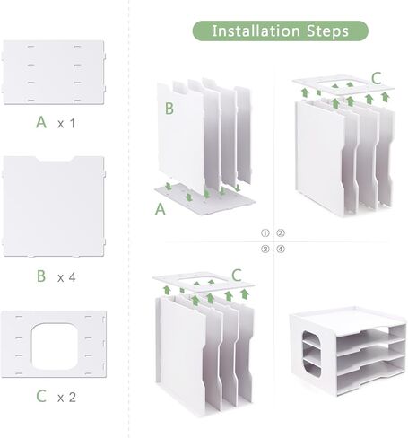 SONGWAY Scrapbook Paper Organizer 12x12-4 Tier File Organizer for Desk, Scrapbook Paper Storage, Paper Holder, 12x12 Stackable Paper Trays, Desktop Paper Storage Organizer Cube for Home Office in Kuwait