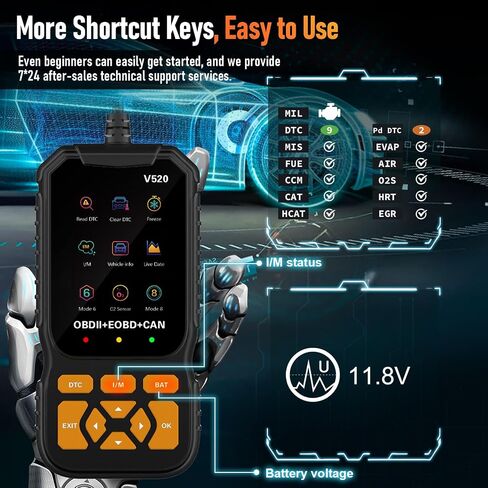 Bozfnuq Enhanced OBD2 Scanner Diagnostic Tool, Check Engine Light Code Reader with Reset OBDII/EOBD Car Scanner Diagnostic Tool for All Cars After 1996 in Saudi Arabia