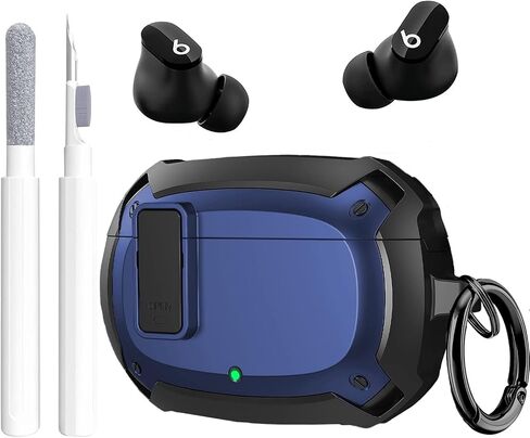 Beats Studio Buds/Studio Buds+ غطاء حافظة 2021/2023 مشبك قفل للرجال مع مجموعة تنظيف، حافظة واقية GARTOO Beat Studio Bud Plus مع أداة تنظيف للنساء والفتيات والأطفال باللون الأسود in Kuwait