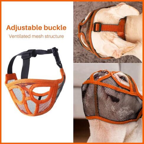 Beelike Short Snout Dog Muzzle, Bulldog Muzzle Breathable Adjustable Mesh Mask for Flat Faced Dog Anti Bitting Chewing Barking (XS) in Saudi Arabia