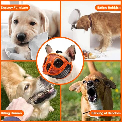 Beelike Short Snout Dog Muzzle, Bulldog Muzzle Breathable Adjustable Mesh Mask for Flat Faced Dog Anti Bitting Chewing Barking (XS) in Saudi Arabia