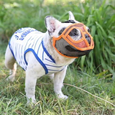 Beelike Short Snout Dog Muzzle, Bulldog Muzzle Breathable Adjustable Mesh Mask for Flat Faced Dog Anti Bitting Chewing Barking (XS) in Saudi Arabia