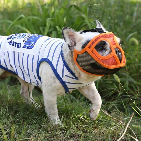 Beelike Short Snout Dog Muzzle, Bulldog Muzzle Breathable Adjustable Mesh Mask for Flat Faced Dog Anti Bitting Chewing Barking (XS) in Saudi Arabia