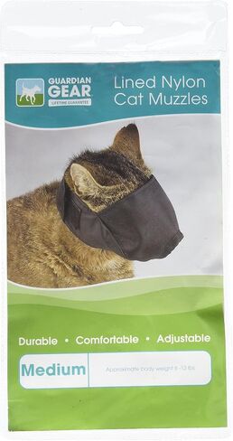 Guardian Gear Nylon Cat Muzzles — Versatile Muzzles for Cats - Medium, Black in Saudi Arabia