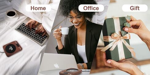 جينكس القهوة القدح أكثر دفئا، الجاذبية شمعة القدح دفئا الكهربائية، تشغيل / إيقاف تلقائي مع 9 إعدادات درجة الحرارة، 1-9 الموقت المشروبات دفئا العملي المحمولة أكثر دفئا للمنزل والمكتب (الخشب) in Kuwait