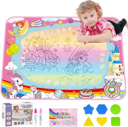 Toddler Toys for 3 4 5+ Year Old Kids Boys, Farm Animals Water Doodle Mat for Toddlers 3-5 Preschool Educational Learning Toys Halloween Birthday Xmas Gifts for 3-8 Year Old Boys Girls Green in Kuwait