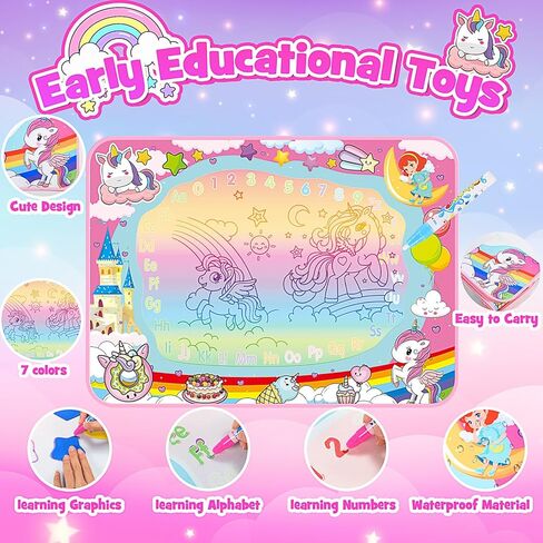 Toddler Toys for 3 4 5+ Year Old Kids Boys, Farm Animals Water Doodle Mat for Toddlers 3-5 Preschool Educational Learning Toys Halloween Birthday Xmas Gifts for 3-8 Year Old Boys Girls Green in Kuwait