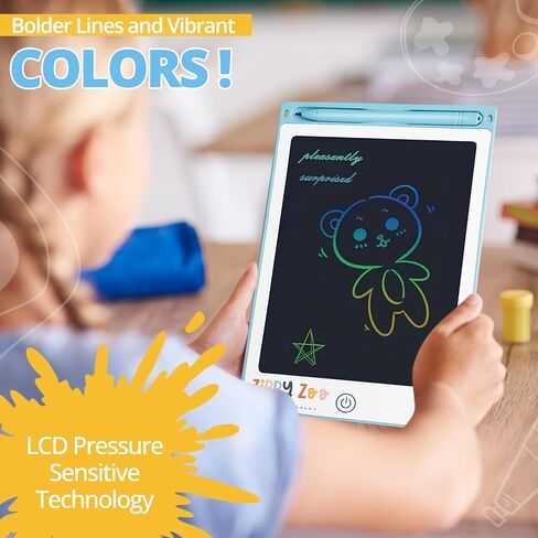 10 Inch LCD Writing Tablet | Electronic Drawing Pad with Colorful Lines | Travel Drawing Board for Kids | Gift for 3-12 Year Old Boys and Girls (10 Inch, Pink) in Saudi Arabia